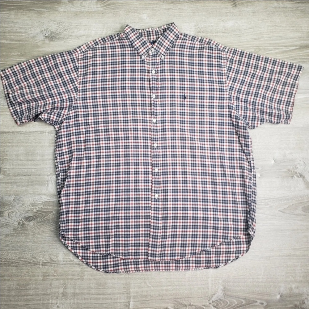 Ralph Lauren Blake Red Blue Yellow Plaid Button Down Shirt Mens Size XXL